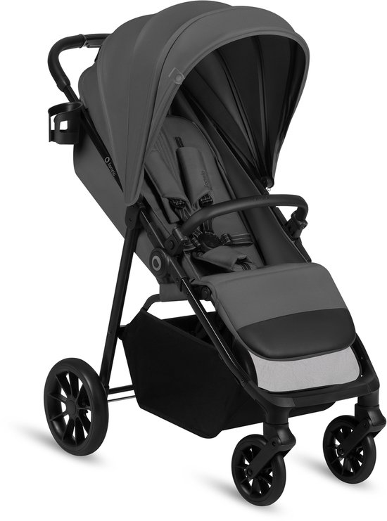 Lionelo Emerald Buggy Wandelwagen - Comfortabele Ligpositie 91 cm - Lichtgewicht & Eén-Hand Opvouwbaar - Geschikt voor 6 Maanden tot 4 Jaar - XXL-Capuchon UPF50+ - Gelagerde EVA-Wielen met Vering - Inclusief Bekerhouder van Merkloos — afbeelding 2
