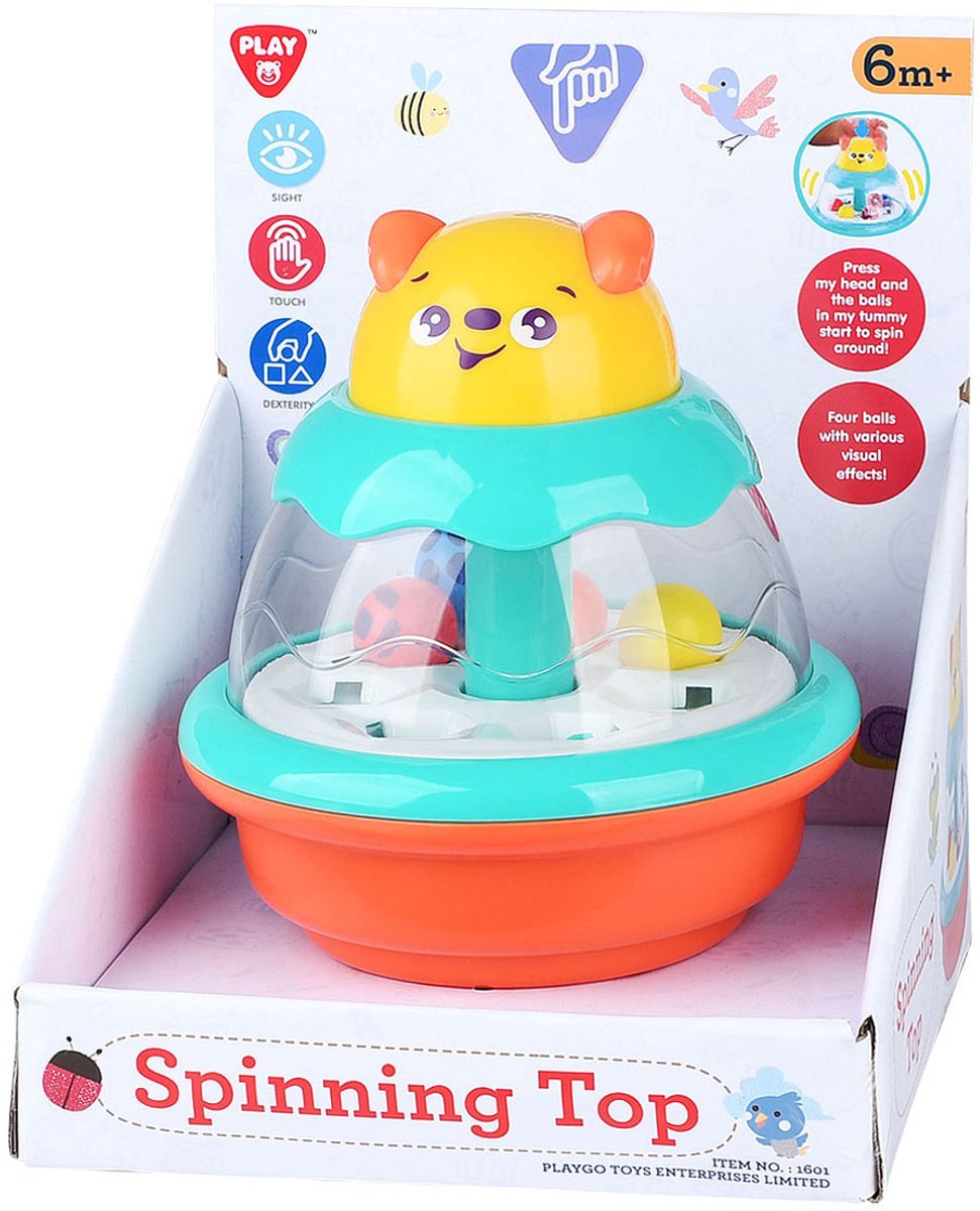 Play draaiende tol - kleurrijk babyspeelgoed met ballen.