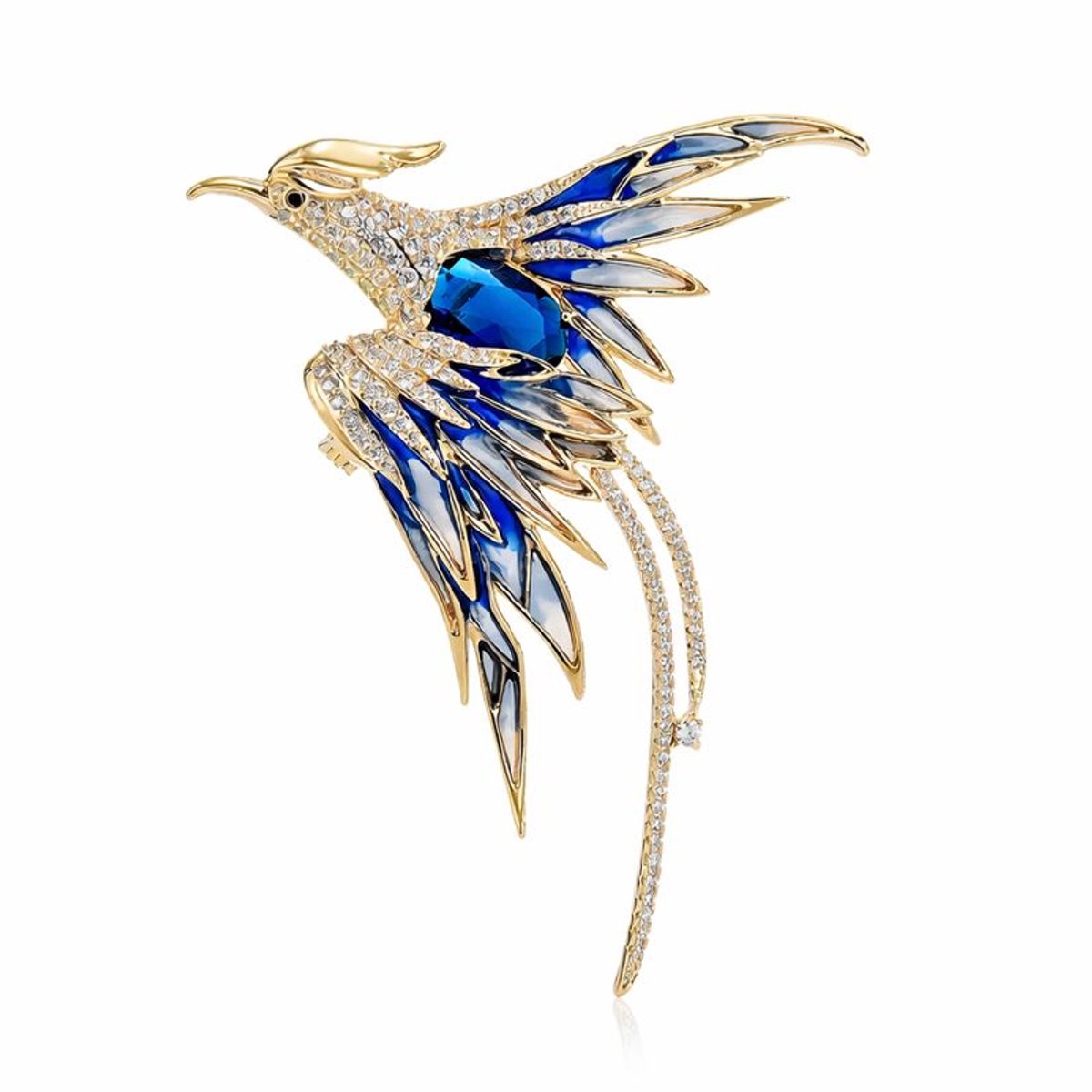 Goldpulse Broches - Dames Broche - Vogel Broche - Vintage Broche - Oosterse Stijl-Zirkonia - Milieuvriendelijk koper