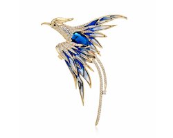 Goldpulse Broches - Dames Broche - Vogel Broche - Vintage Broche - Oosterse Stijl-Zirkonia - Milieuvriendelijk koper