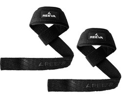 Reeva Lifting Straps - Zwarte Lifting Straps met padding - Wrist Wraps - Lifting grips - Verkocht per paar - Fitness Straps geschikt voor mannen en vrouwen