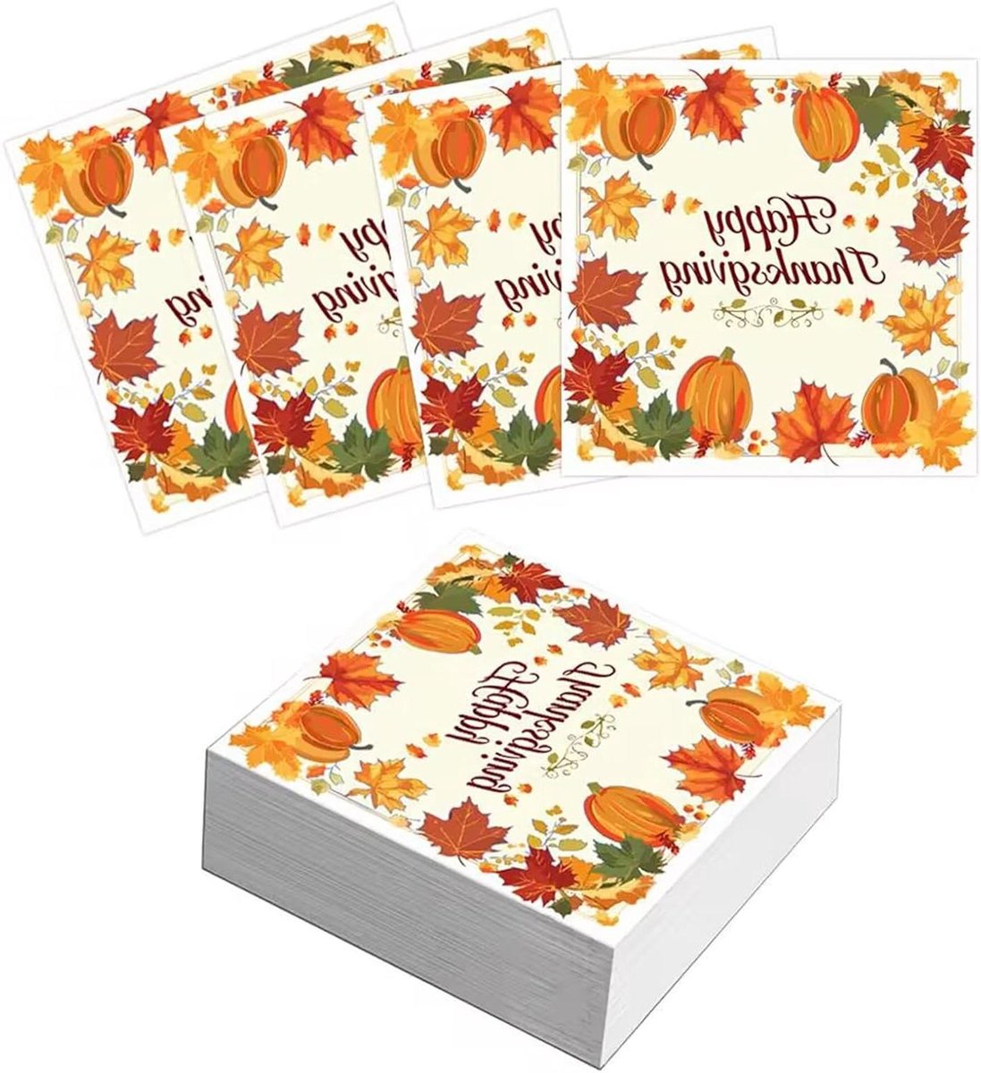 Herfst servetten voor tuindecoratie en feesttafels - 24 stuks - 33 x 33 cm