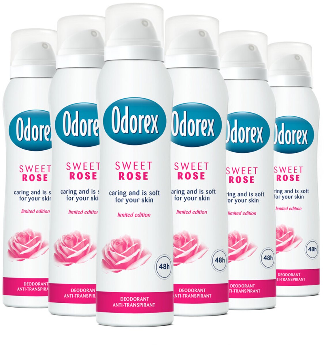 Odorex Deodorant Spray Sweet Rose - 6 x 150 ml - Voordeelverpakking