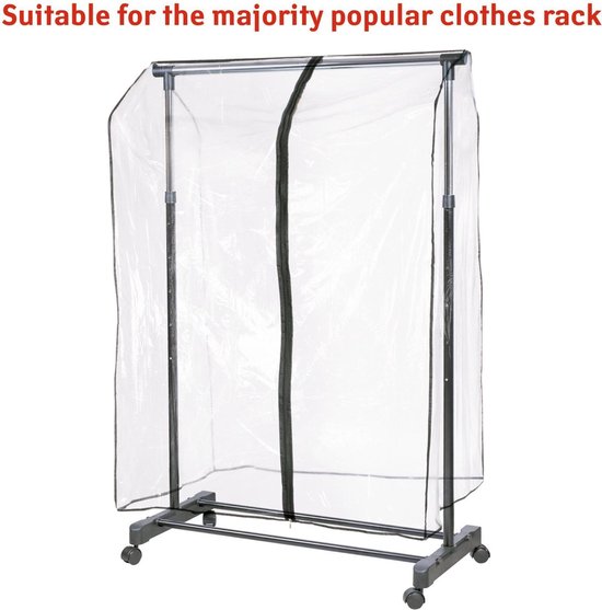 Tatkraft Advocaat Kledingrek afdekking, transparant, met 2 ritssluitingen, beschermt kleding tegen zon, stof, vuil, afmetingen 130 x 160 x 60 cm