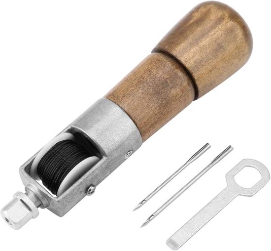 Automatische Lock Naai-priemkit - Speedy Stitcher lederen reparatiegereedschap met 2 naalden voor schoenen - tassen - riemen van Merkloos	 — afbeelding 5