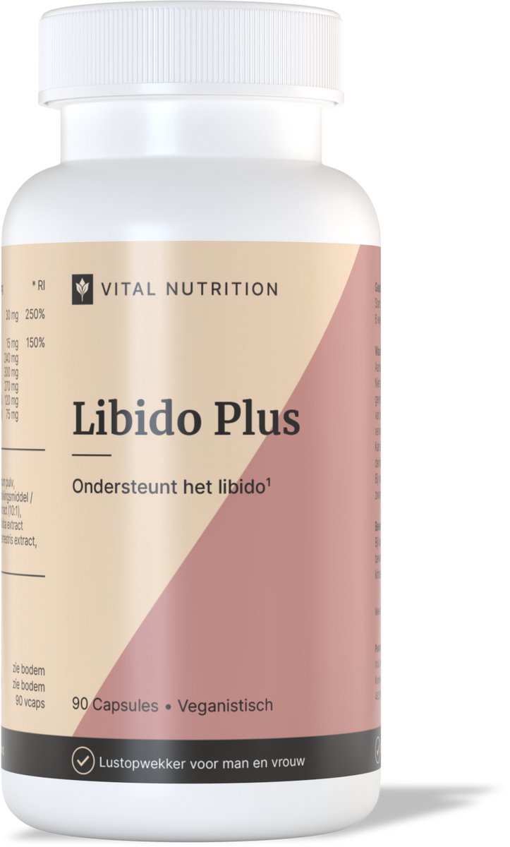 Vital Nutrition Libido Plus - Libido Pillen - Natuurlijke lustopwekker voor man en vrouw - Plantaardig 6-in-1 complex - 90 caspules