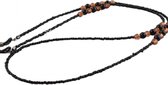 Brillenketting- Bruine- zwart- 73 cm