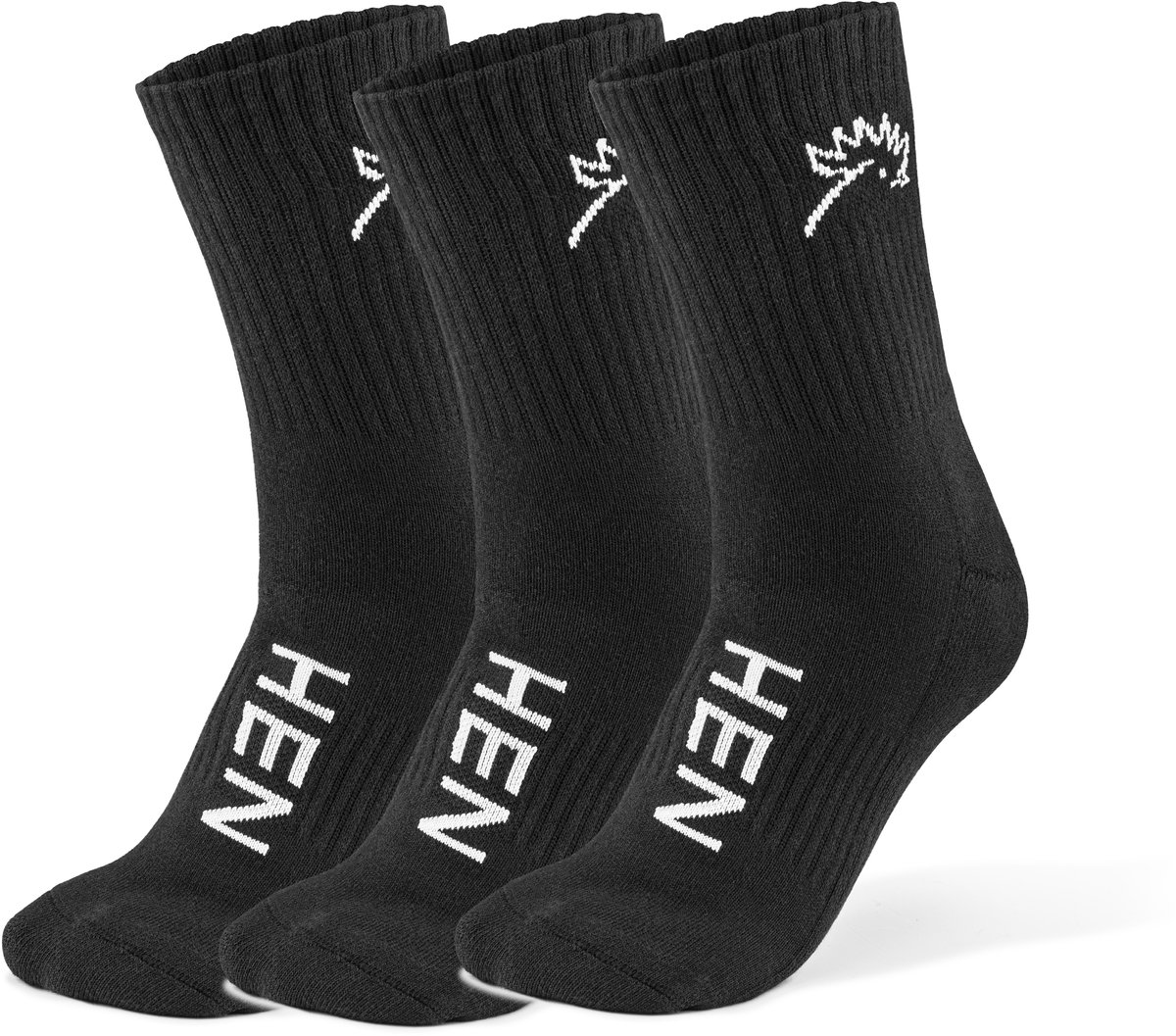 Hen Sportsgear Sportsokken - Everyday - Zwart - 3-PACK - maat 35-38