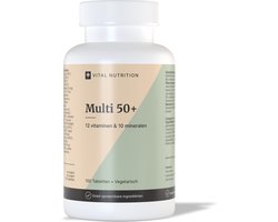 Vital Nutrition Multi 50+ – 13 vitaminen en 10 mineralen – Goed opneembaar – Onafhankelijk getest – 100 tabletten