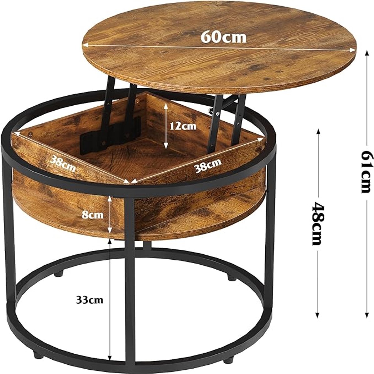 Salontafel Vierkant 80x80x36,5 cm – Industriële Koffietafel met Opbergruimte – Houten Woonkamertafel Artisan Eiken – Moderne Lage Tafel voor Woonkamer & Loft – Pauwhome