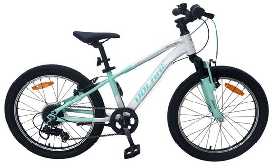 Volare Boost Kinderfiets - 24 inch - 21 Speed - Wit/Mintgroen van Volare — afbeelding 3