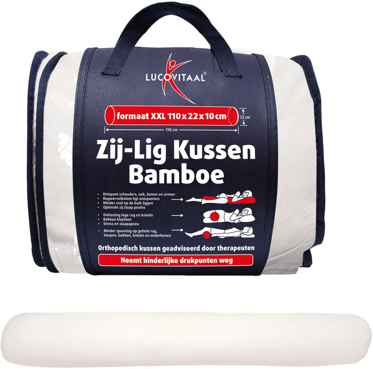 Bol.com Lucovitaal Zij-lig kussen Bamboe aanbieding