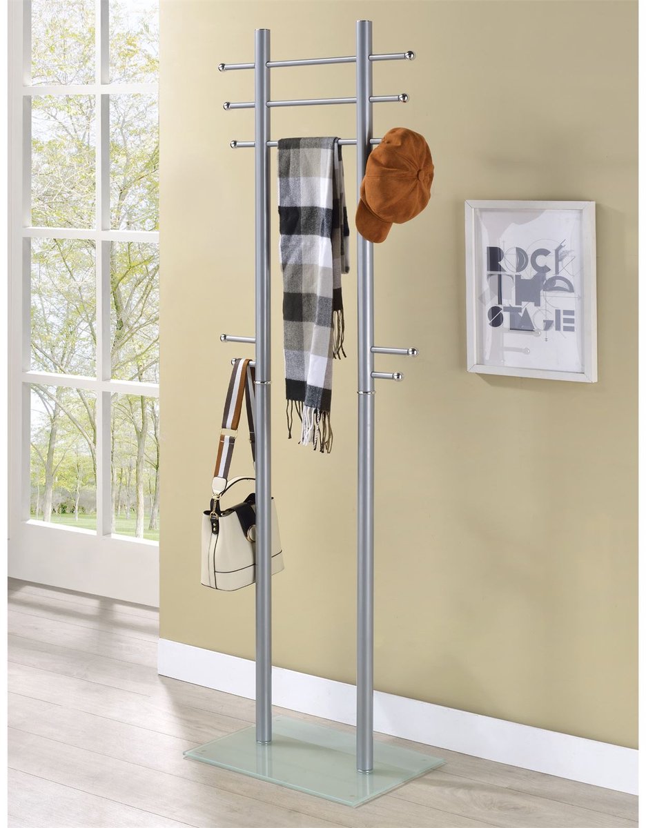 IDIMEX Kledingrek TARIS, gelakt in aluminiumkleur grijs