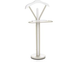 Kledingrek FABIO met broekenhanger en opbergplank – beige/wit
