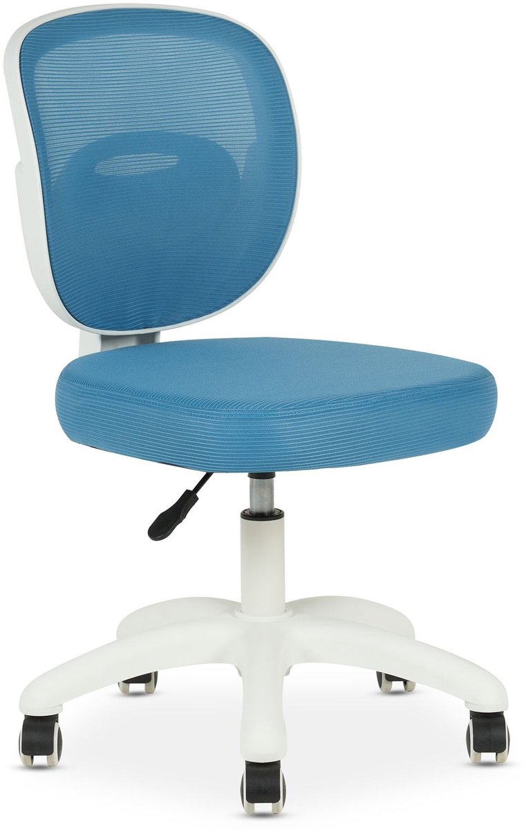 Kinderbureaustoel MAYLA met wielen, blauwKinderkamer bureaustoel ergonomisch met wielen - Kinderkamer bureaustoel, ergonomisch & in hoogte verstelbaar, netrug kinderstoel met gaslift, Home - Ambiente