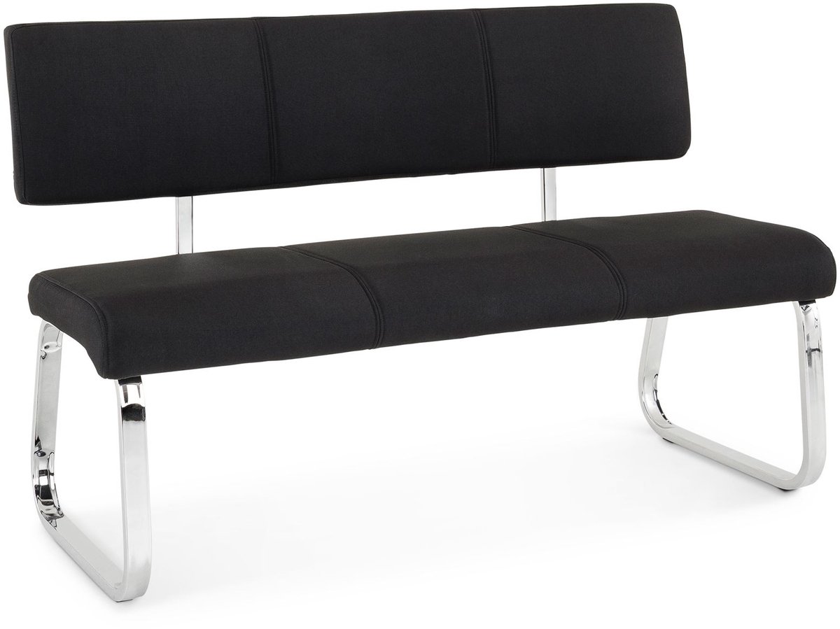 IDIMEX Eetkamerbank VILAS met stoffen bekleding – zwart
