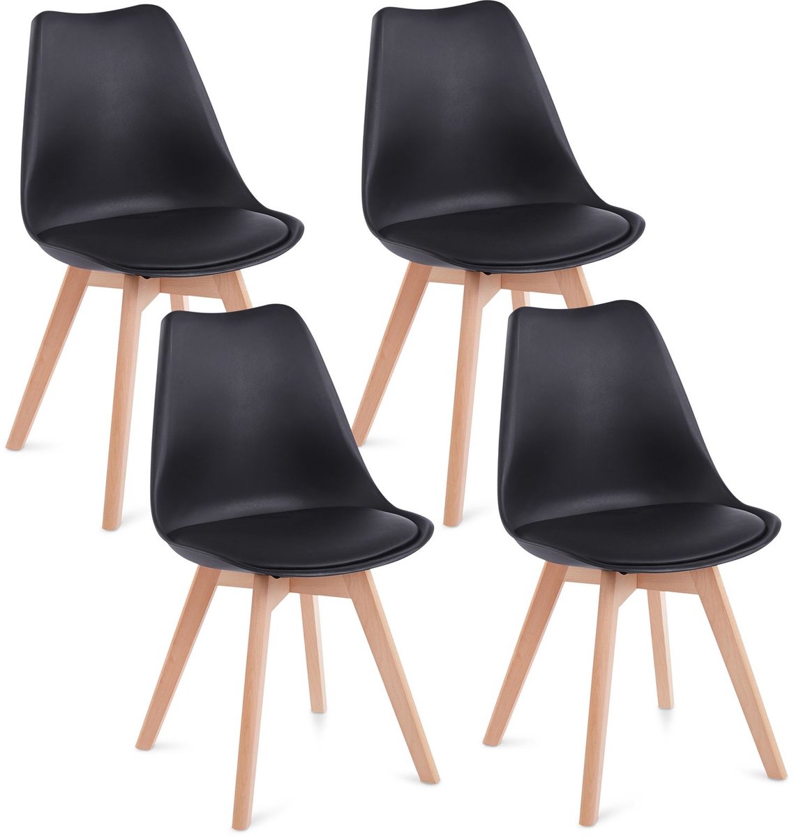 IDIMEX Eetkamerstoelen ABBY, set van 4 – Zwart