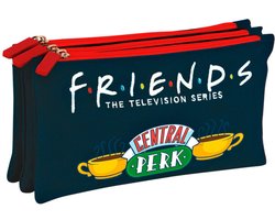 Friends Central Perk - Etui - Triple Tekenetui - Schooletui - 3 Vakken - Met Ritssluitingen 23x12x3,5cm