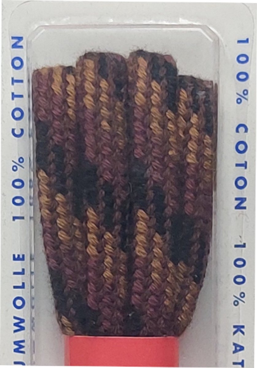 GVS Veter - Donkerbruin/Bruin/Cognac - Meerkleurig - Dik Rond - Koord Veters - Lengte 90 cm - Dikte 4,5 mm - Schoenveter
