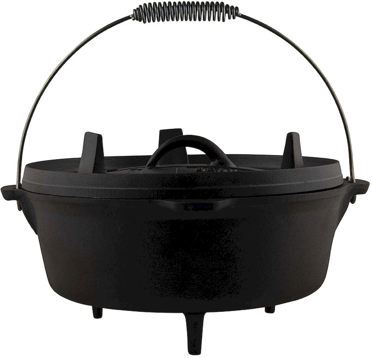 Dutch Oven 6Qt - 5,5 liter - The Windmill - 3-delig - Gietijzer Braadpan - Zwart