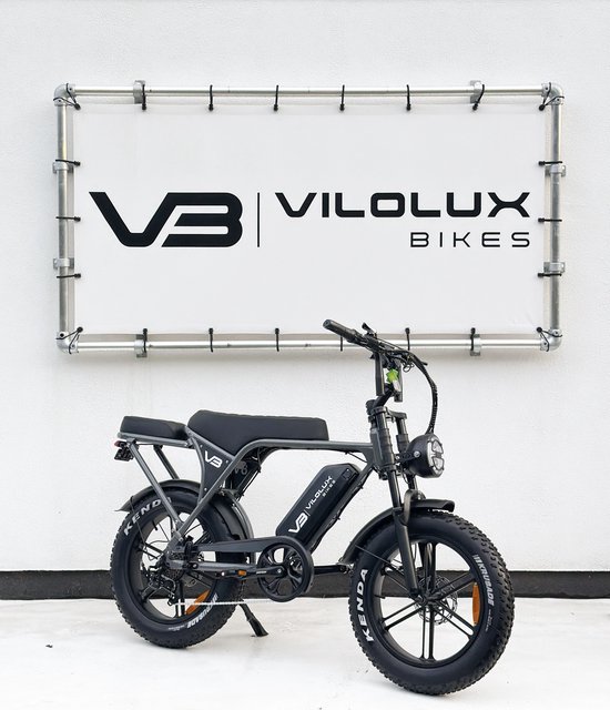 Elektrische fatbike Vilolux C80 grijs, legaal 25 km/h, 250W, 60 km actieradius, hydraulische remmen, 2 jaar garantie