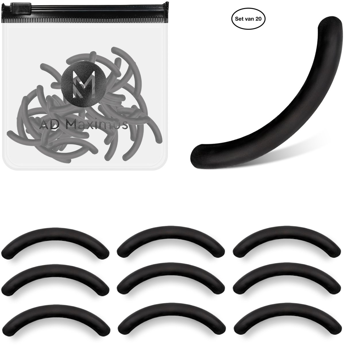 AD Maximus Siliconen Wimperpads – Set van 20 – Voor Wimperkruller