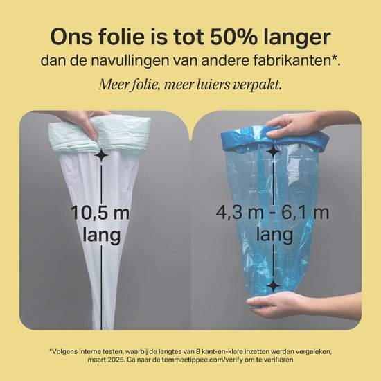 Tommee Tippee Twist & Click luieremmer navullingen - verpakking met 6 stuks - 6 x 10,5 m navulcassettes