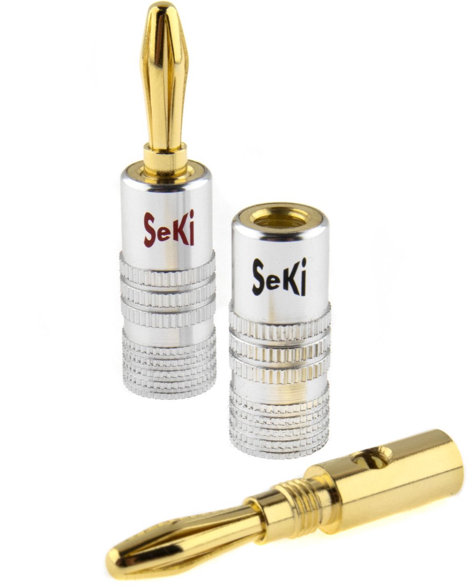 Set banaan connectoren 4 mm. rood en zwart