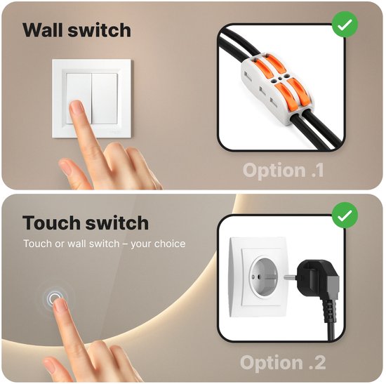 Mirlux Miroir de Salle de Bain avec Siècle des Lumières LED et Chauffage - Miroir Mural Rond - Miroir de Douche Anti Condensation - 80CM
