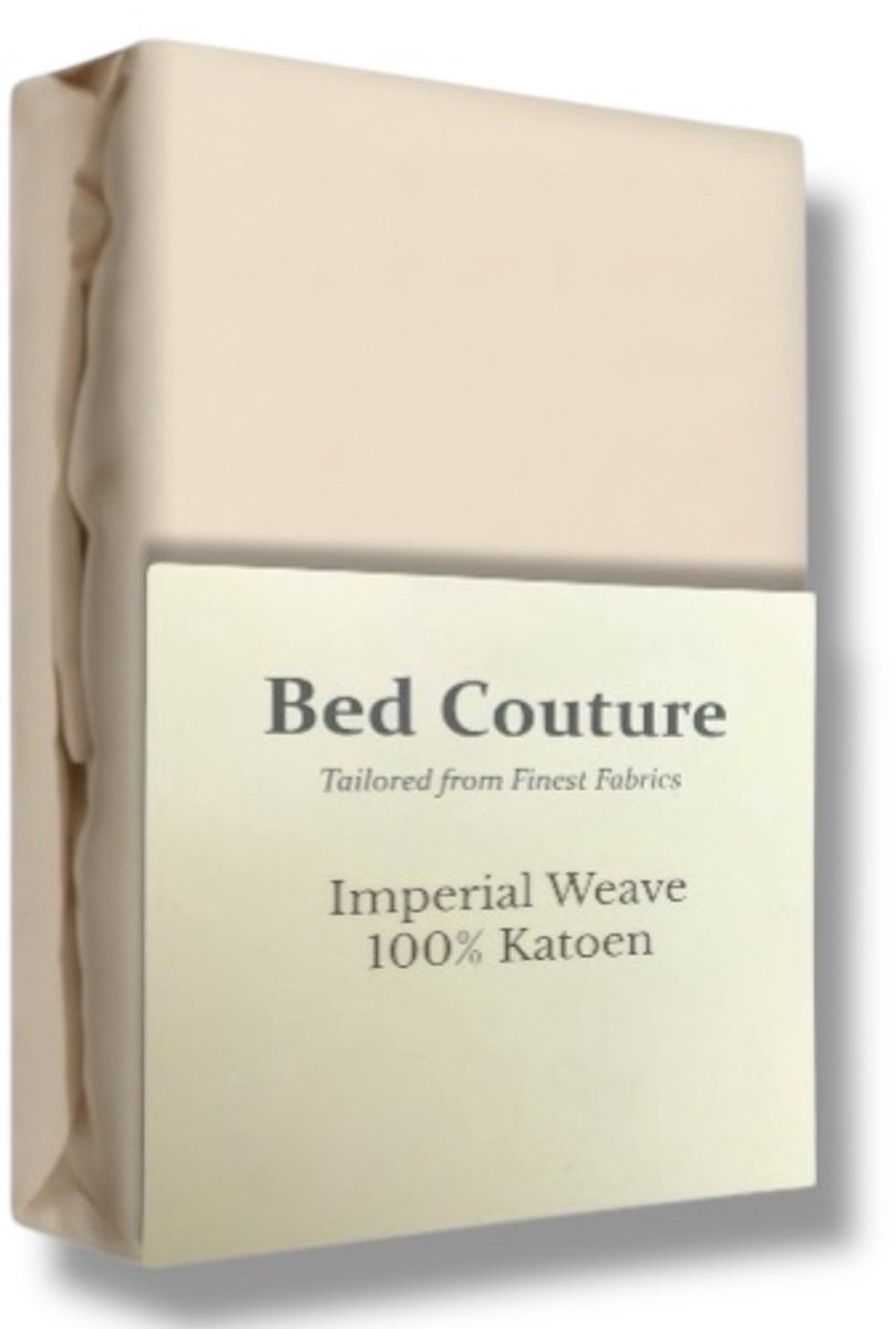 Bed Couture - Hoeslaken van 100% Katoen - Eenpersoons 90x200cm - Hoekhoogte 30cm - Ultra Zacht en Duurzaam - Vanille