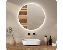 Mirlux Badkamerspiegel met LED Verlichting & Verwarming – Wandspiegel Rond – Anti Condens Douchespiegel - 80CM