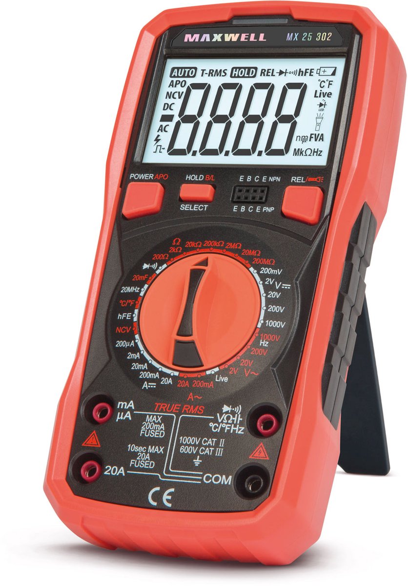 Digitale Multimeter MX 25302 met True RMS, Temperatuurmeting en Frequentieanalyse [25302]
