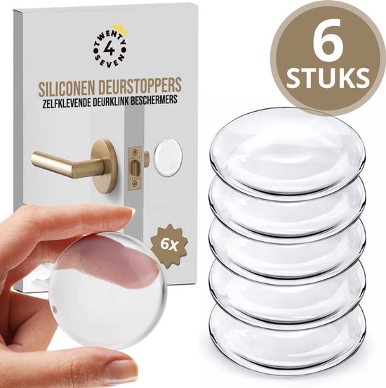 Twenty4seven® Siliconen Deurstopper - 6 Stuks - Deurbuffer & Deurbeschermer - Zelfklevend - Stootdoppen voor Binnen & Buiten
