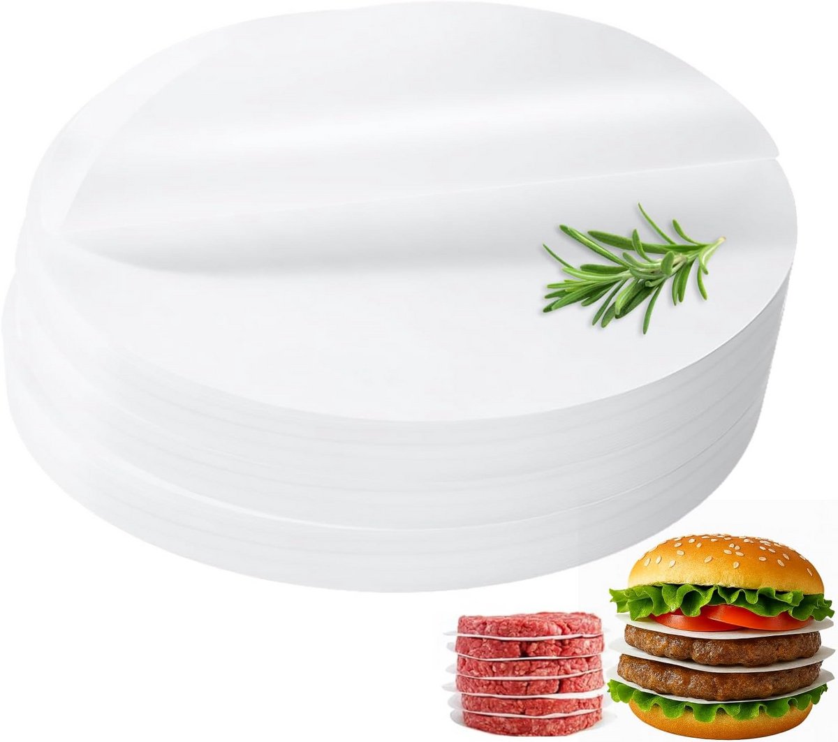 1000 Stuks Ovale Steakpapier 8x11 cm voor Steakpers en Bakken