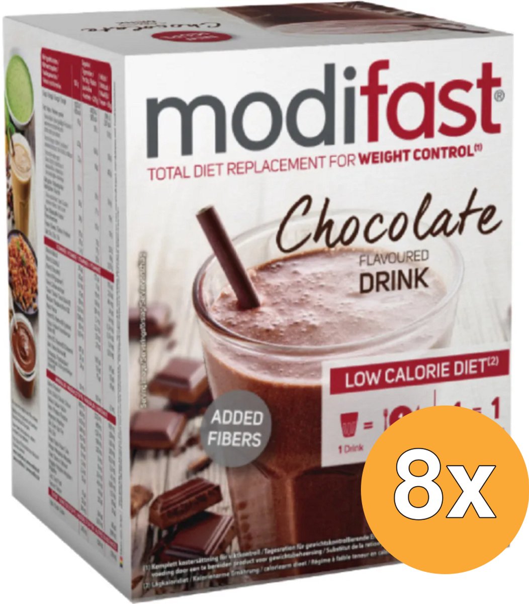 8x Modifast Intensive Milkshake Chocolade 8 Zakjes (440 gr)
