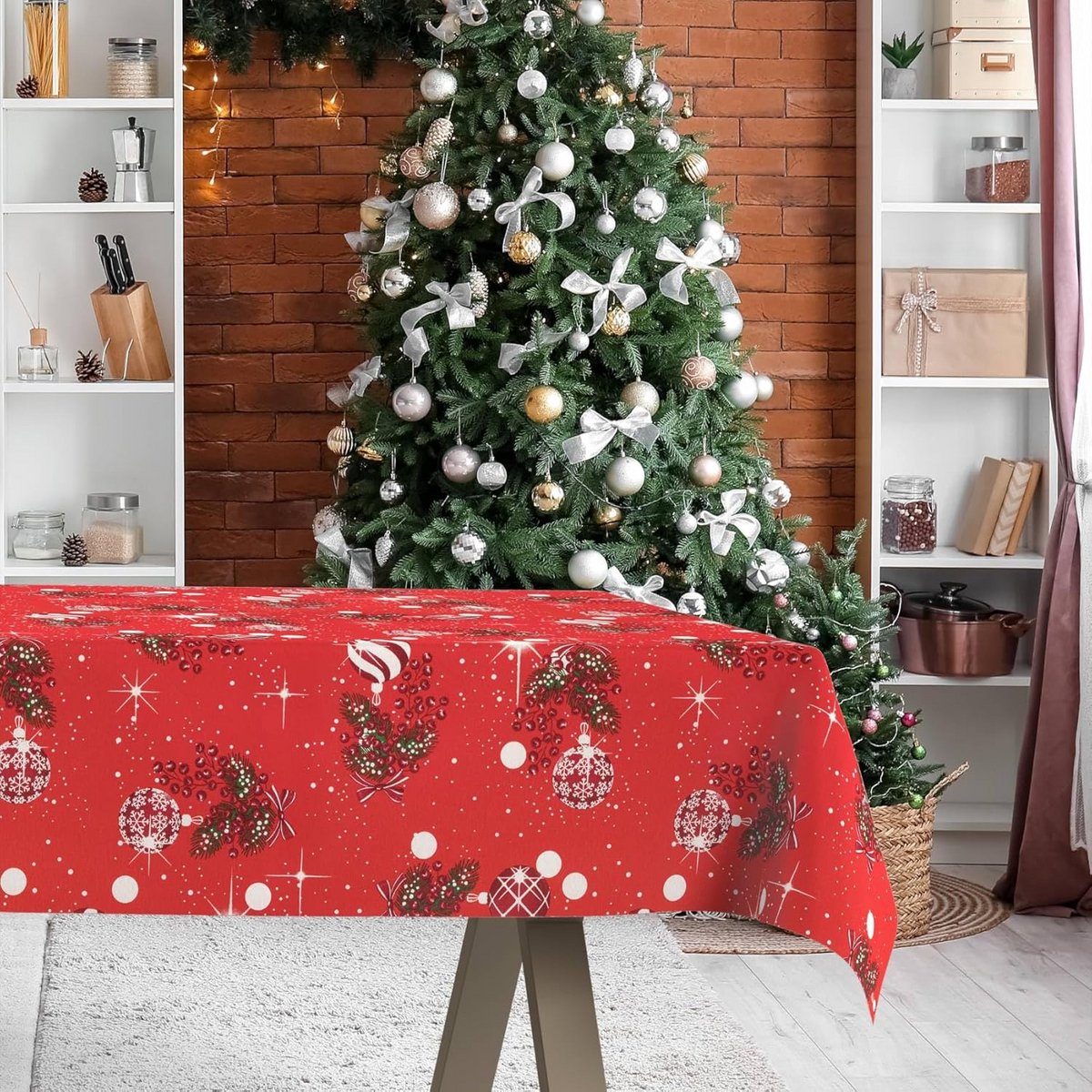 Afwasbaar Kersttafelkleed met Lotus Effect, 200 x 140 cm