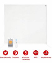Quality Heating Infrarood paneel QH-SP - 60 x 50 cm - 350W - Geïntegreerde thermostaat - Smart Home Wifi - Inclusief voetjes - Verplaatsbaar - Lichtgewicht