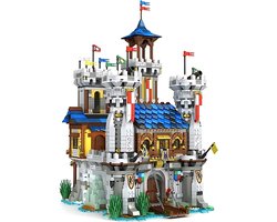 Reobrix 66006 Middeleeuwse Ridders Leeuw Kasteel bouwset | Modulair miniratuur constructie modelbouw | Educatief speelgoed bouwpakketten voor kinderen & volwassenen | LED verlichting niet geschikt voor Lego | DIY castle bouwdoos met 2577 bouwstenen