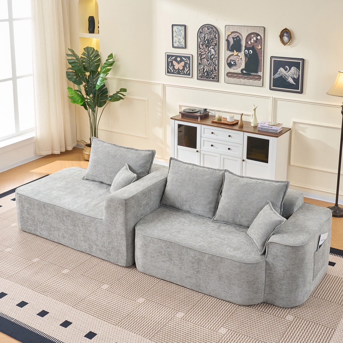 STILVORA Hoekbank 262 Cm - Modulair Met Chaise Longue - Extra Diepe Zitting En Ligvlak - V
