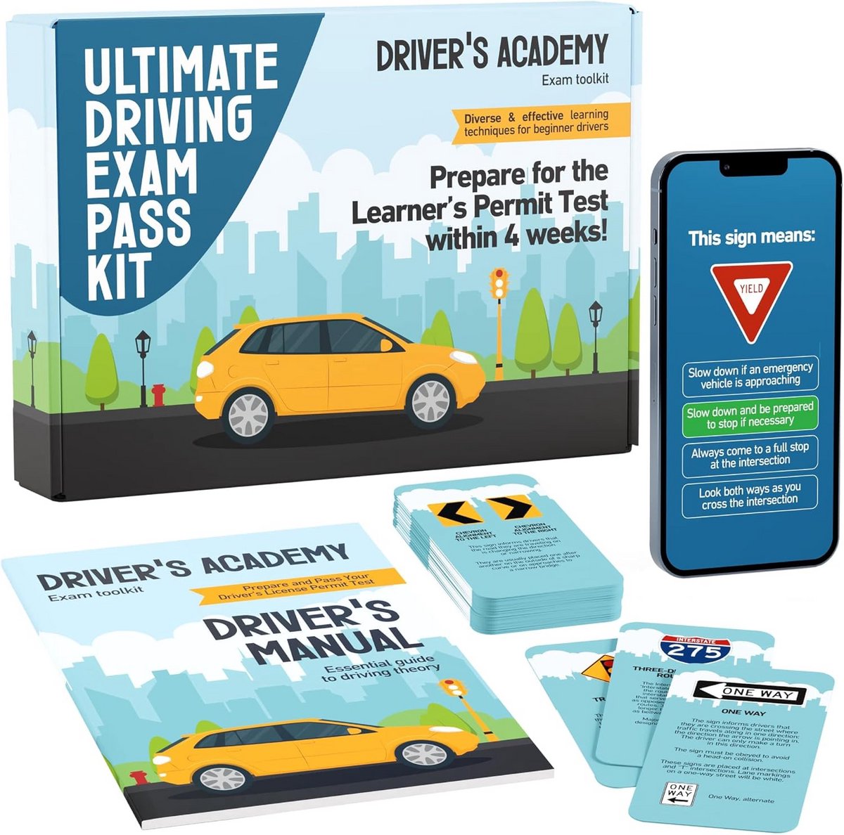 Rijexamen Voorbereidingspakket - Studieboek en Oefenkaarten Inclusief Verkeersborden voor Toekomstige Bestuurders (15-18 jaar)