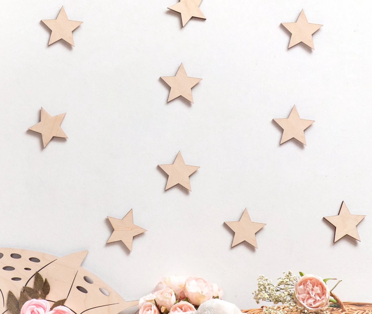 Houten sterren set van 10, muurdecoratie voor de kinderkamer, kinderkamerdecoratie, babykamerdecoratie, houten sterren, wanddecoratie,kinderkamer,babykamer