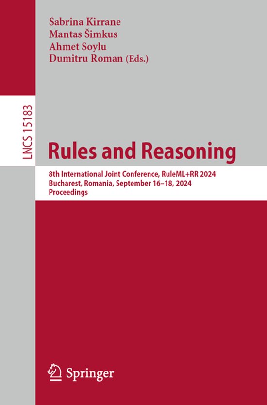 Lecture Notes in Computer Science15183- Rules and Reasoning - cover