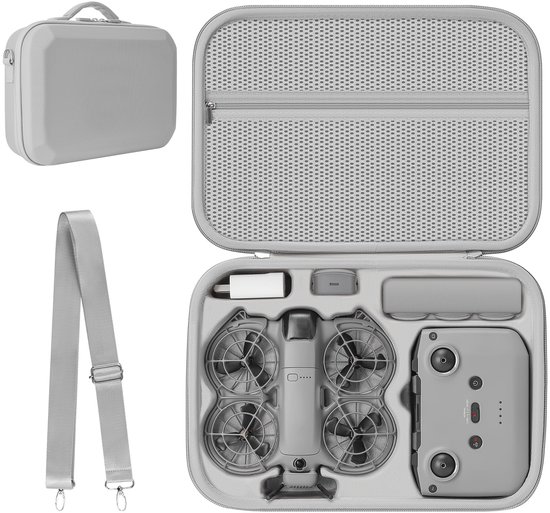 Kraftverdia Tas voor DJI Neo 2 Case, draagtas voor DJI Neo 2 Fly More Combo accessoires, compacte reistas voor RC-N3 Controlle/Neo2 accukoffer, voor drone bescherming/opslag