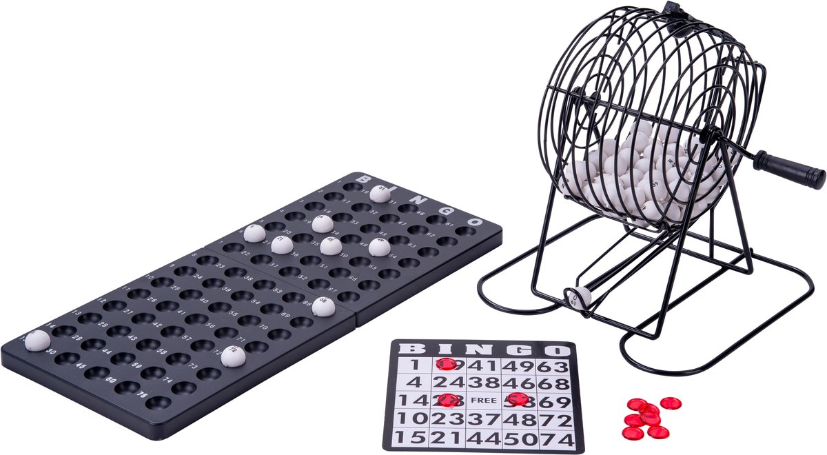 Longfield Games stalen bingomolen set 135 cm zwart