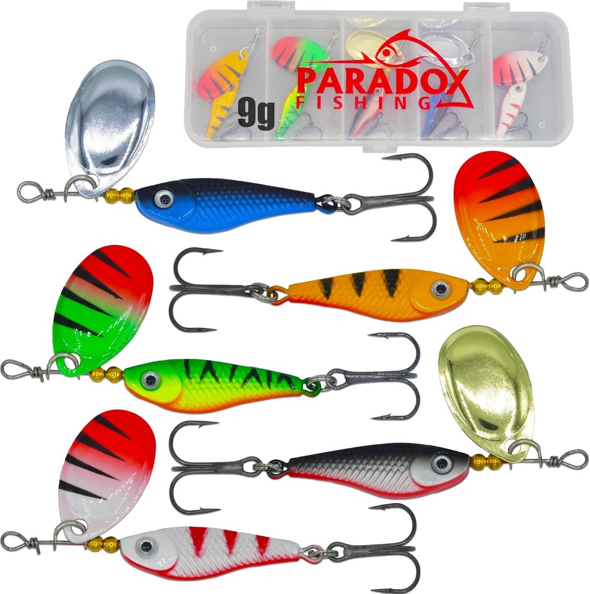 Set van 5 Spinner Lures (9g/15g) voor Baars en Snoek Vissen