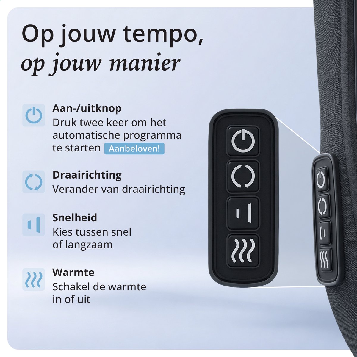 Lifeproducts Shiatsu Massagekussen met Warmtefunctie - afbeelding 3