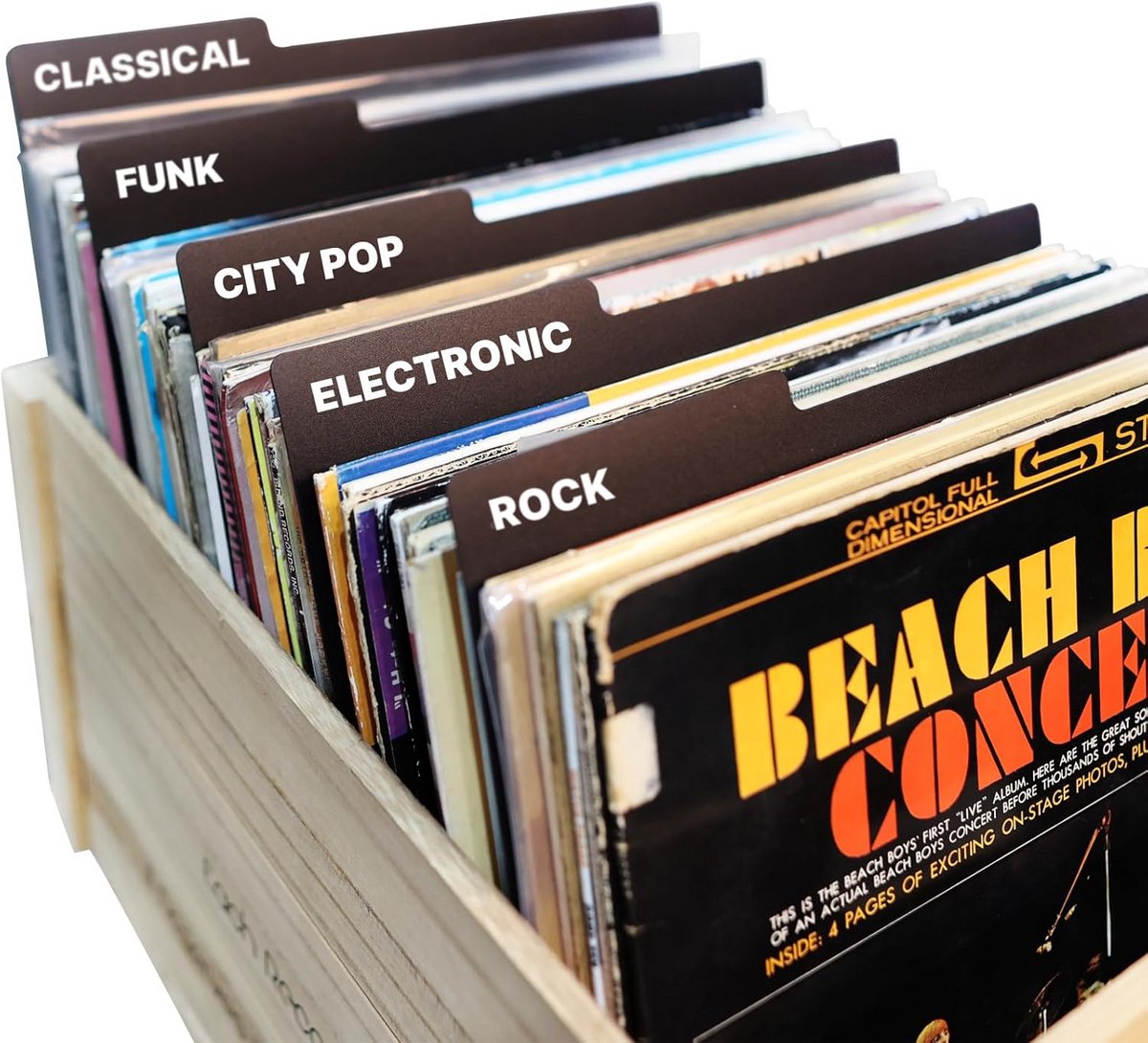 Scheidingsbladen voor Vinyl Platen 30,5 cm Zwart Herbruikbaar Kunststof Tabs