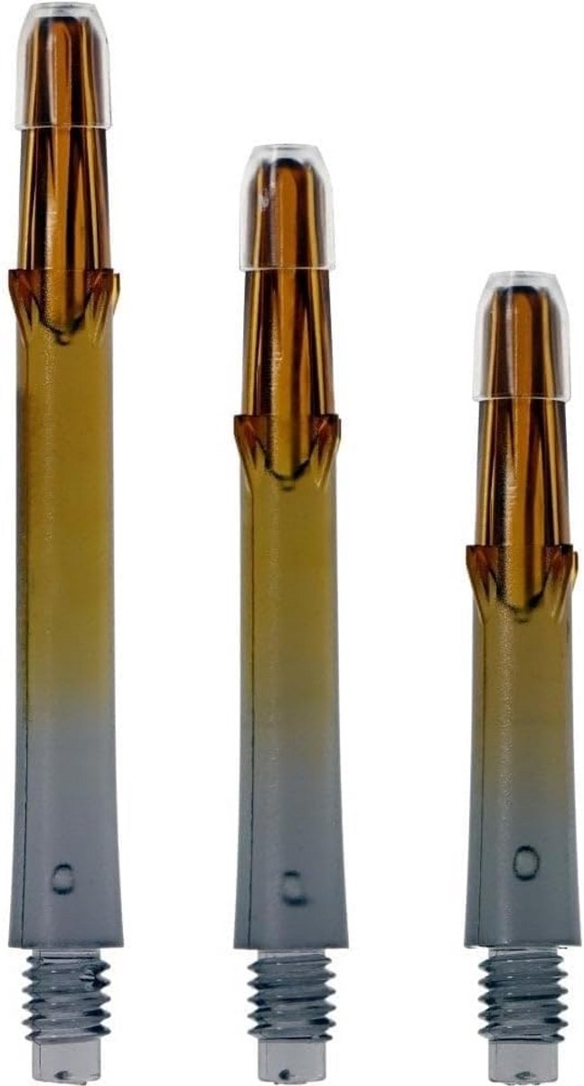 Stevige Dartpijlstelen Lock Straight N9 TwinColor Zwart Oranje - Inclusief Champagne Ringen