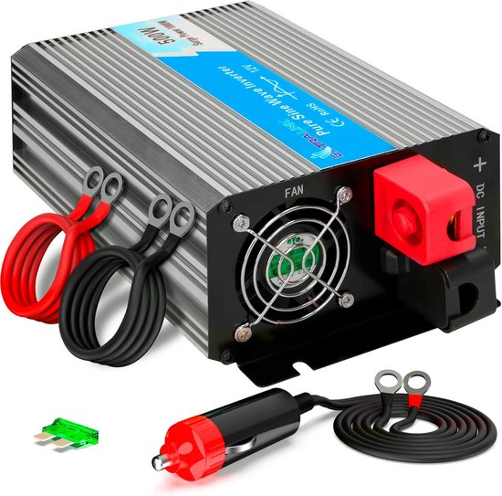 Zuivere Sinus Spanningsomvormer 500W - 12V naar 230V Omvormer voor Auto, Camper en Voertuigen