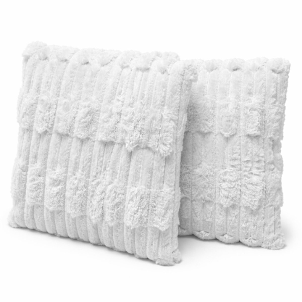 Luxaliving Teddy Bouclé Sierkussen Set van 2 – Grijs – 45x45 cm – Zacht Decoratief Bank Kussen